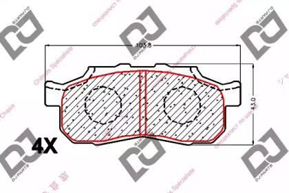 Комплект тормозных колодок DJ PARTS BP1744